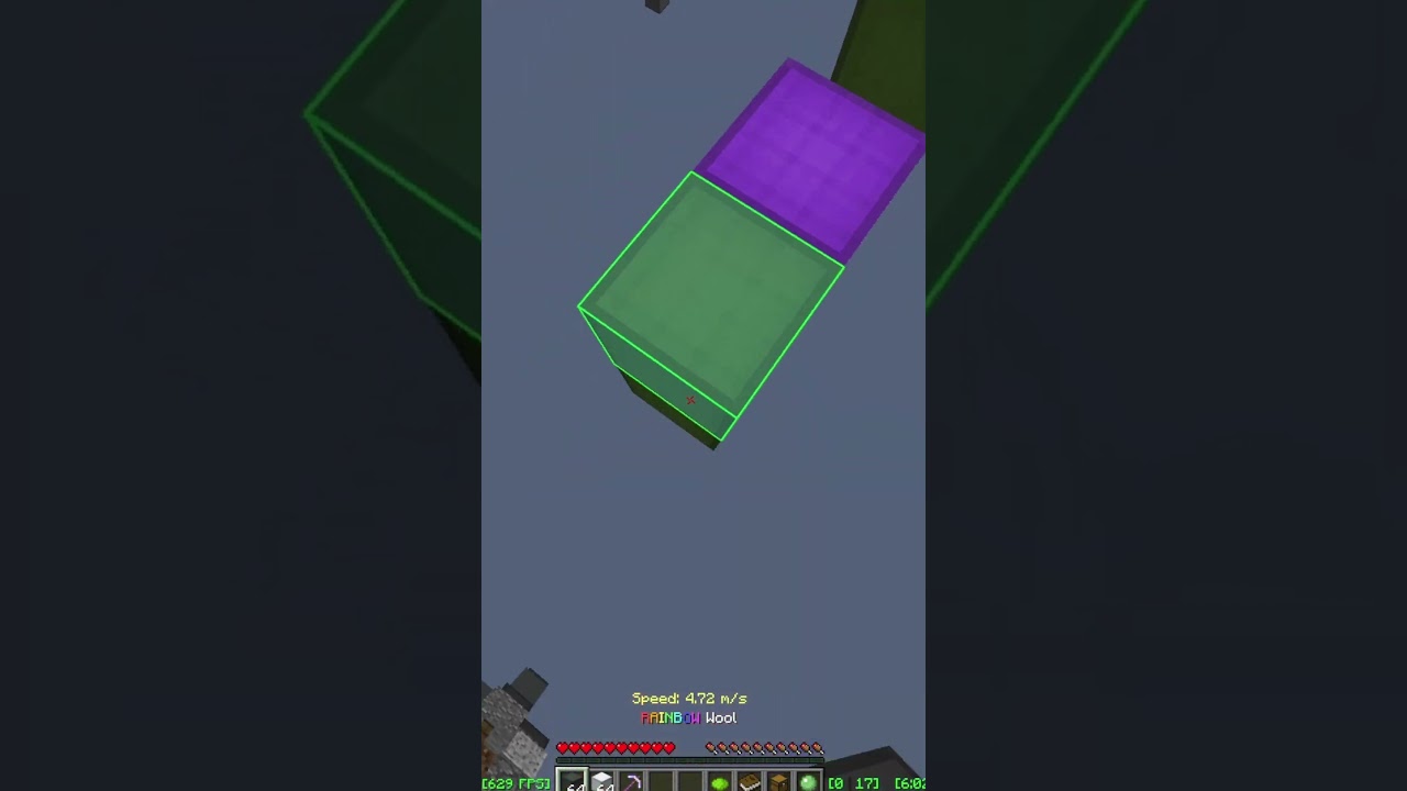 telly bridging with rainbow wool on bridgerland #shorts #minecraft #tellybridge #bedlessnoob