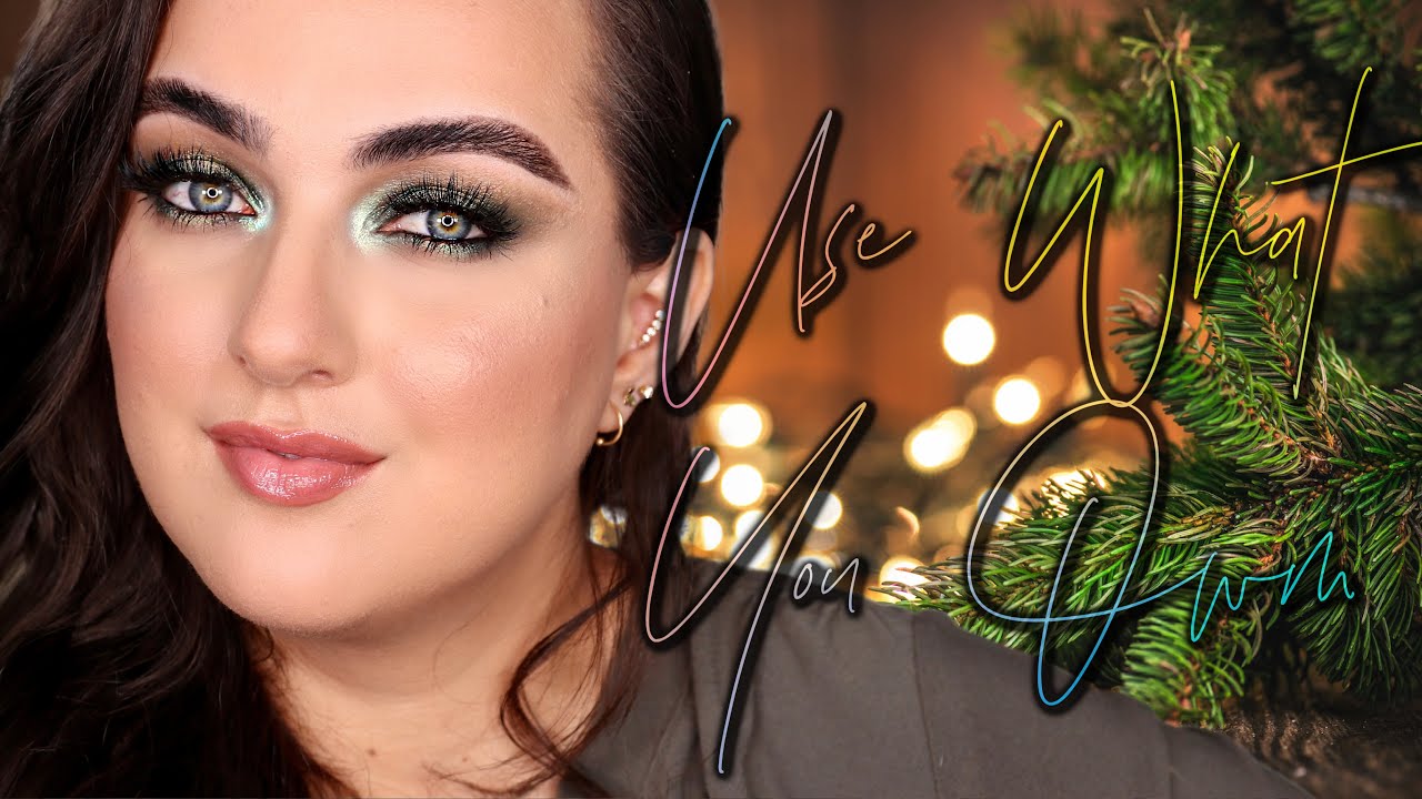 HOLIDAY SULTRY GREEN SMOKEY EYE! FULL FACE OF PRODUCTS YOU ALREADY OWN! | PATTY