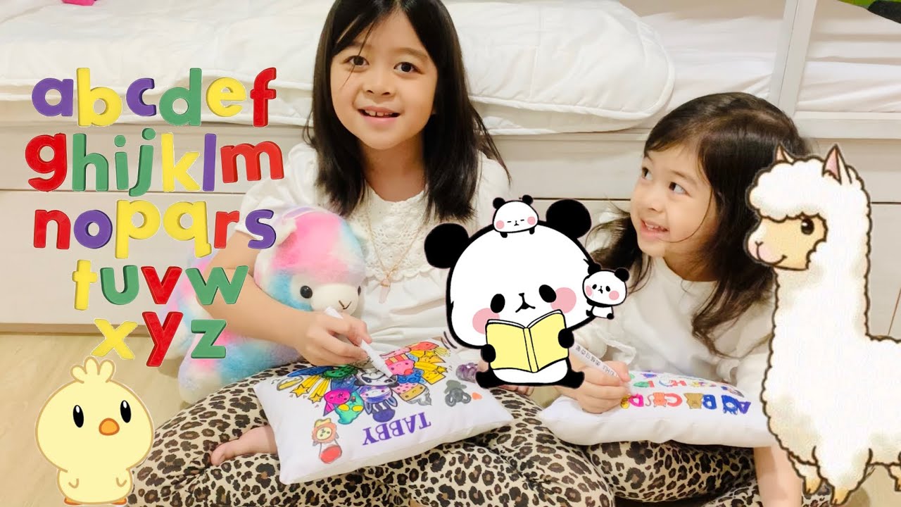 We painted our pillows! | Paint and Learn | English Alphabet | Animals | Colors | Baby Playful #abc
