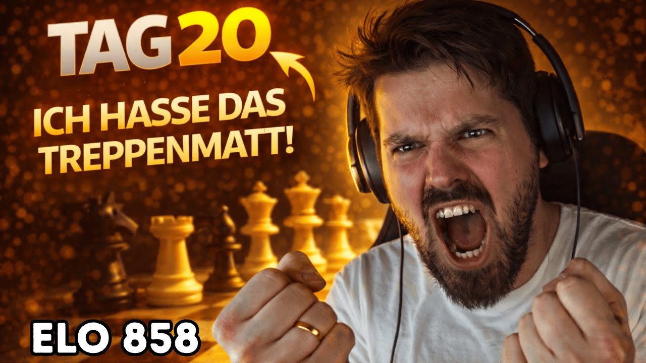 TAG  20 – Täglich Schach bis ELO 1500 ♟️– ICH HASSE TREPPENMATT | 15+10