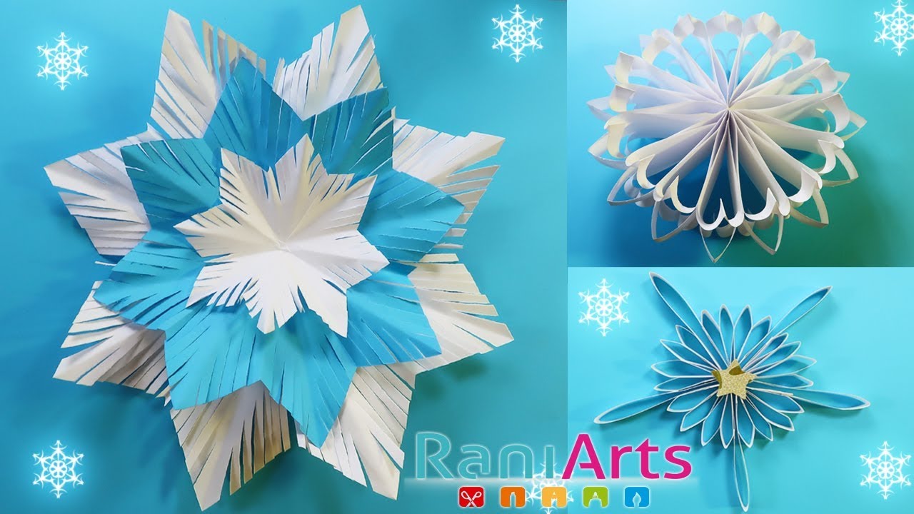 COPOS DE NIEVE 3 IDEAS - FÁCILES! DIY - EASY PAPER SNOWFLAKES!