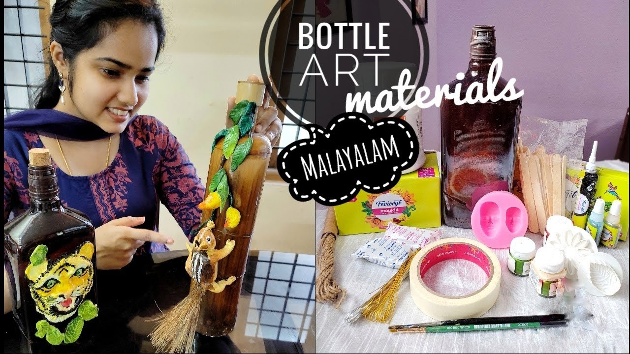 Bottle art materials/ Bottle craft materials with price/ Malayalam @DrART