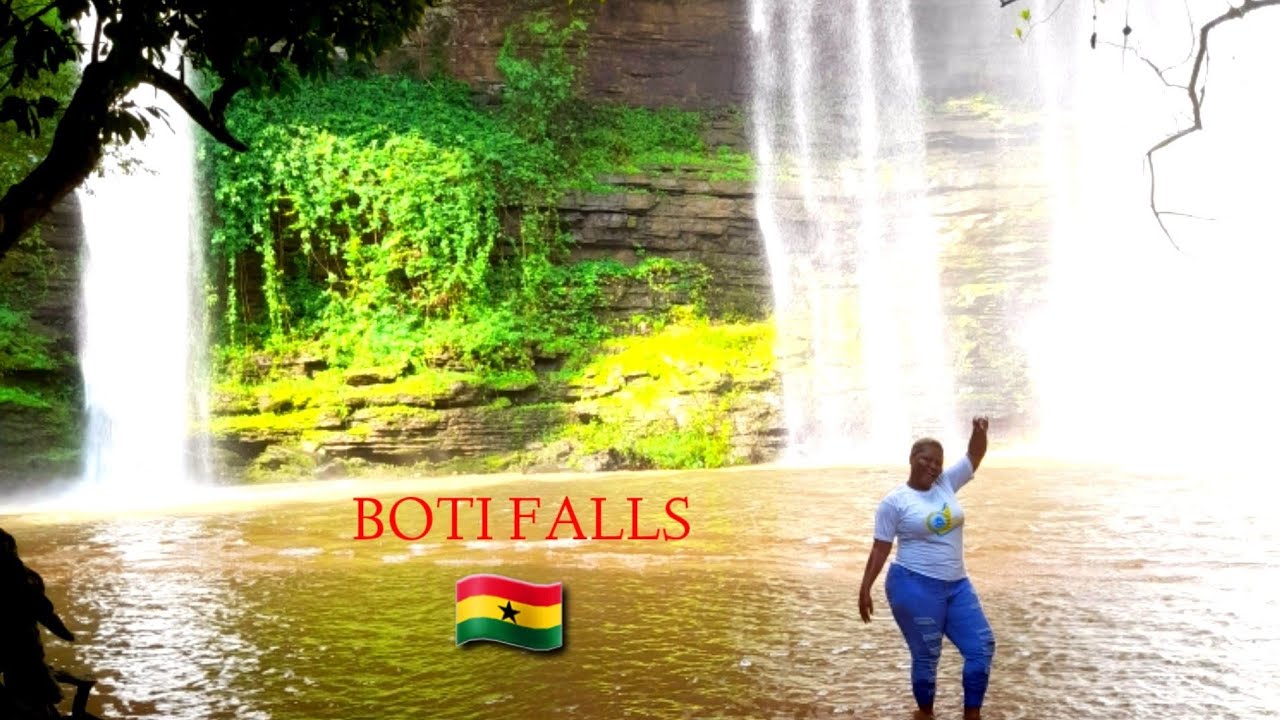 The FAMOUS TWIN WATERFALL In Ghana🇬🇭A trip to Boti Falls,Ancient Cave,Umbrella Rock+More