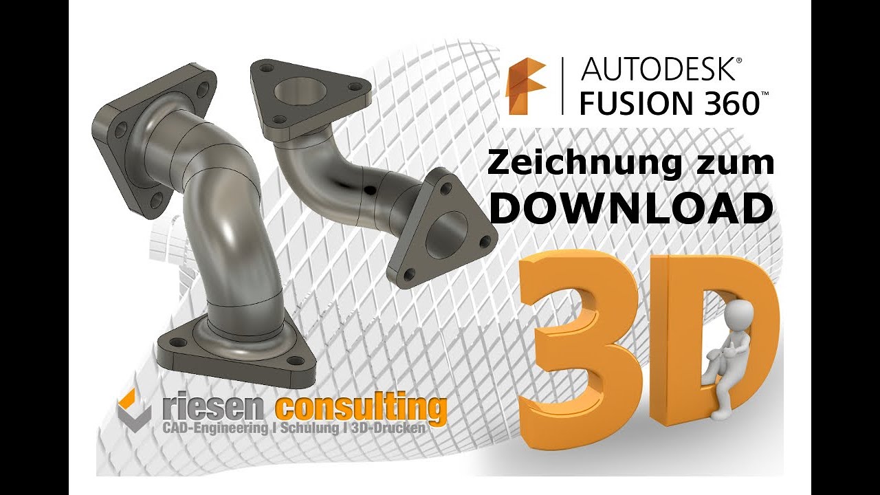 Autodesk Fusion 360 - 3D Modell zeichnen Anschluss Bauteil Schulung CAD Deutsch Tutorial