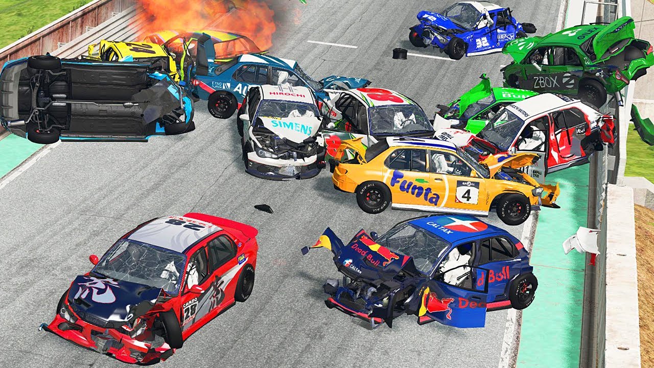 Massive Racing Pileup Crashes #1 | BeamNG Drive