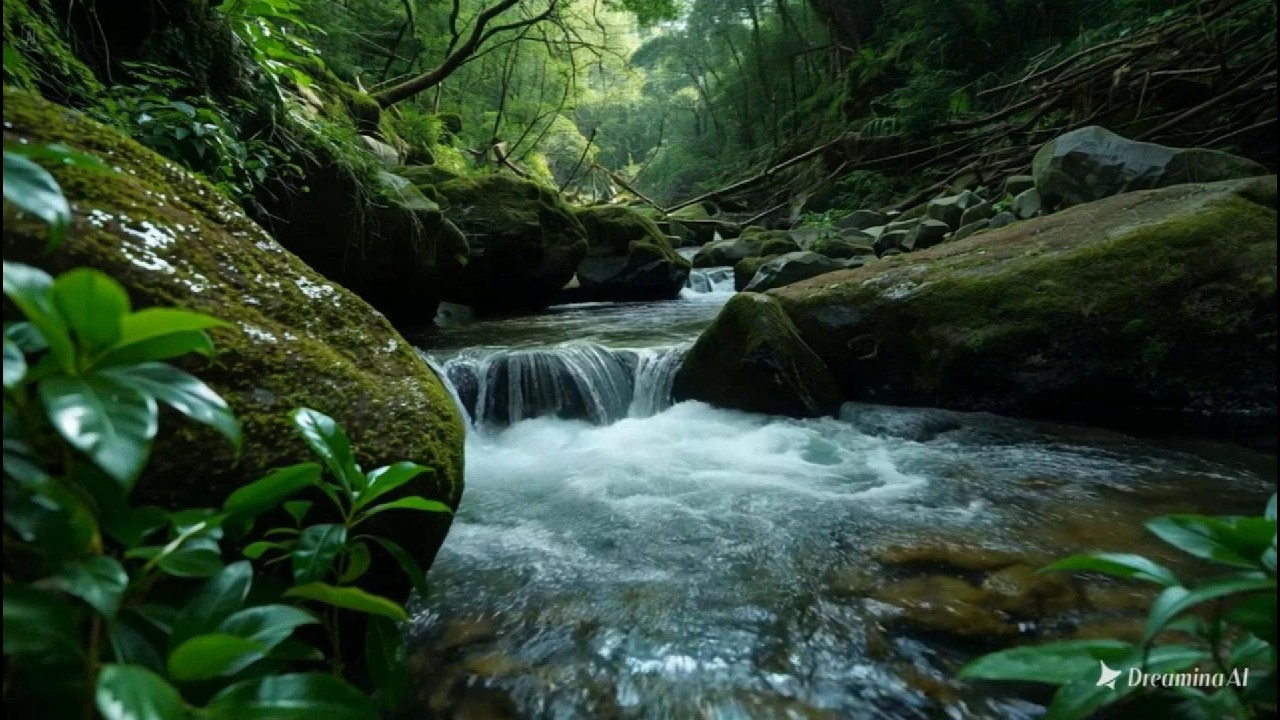 Soothing Water Sounds 🌊 Forest Creek White Noise for Babies, Sleep & Concentration