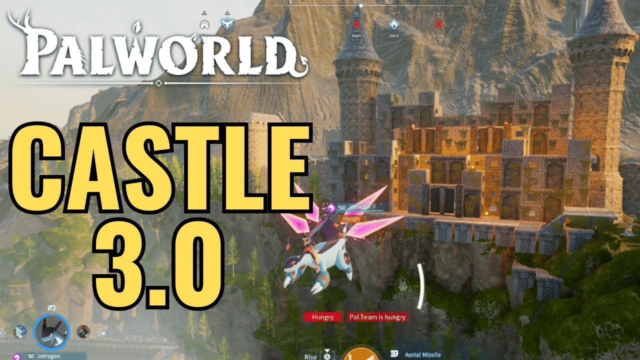 PALWORLD ULTIMATE CASTLE BASE BUILD 3.0 Time lapse tutorial