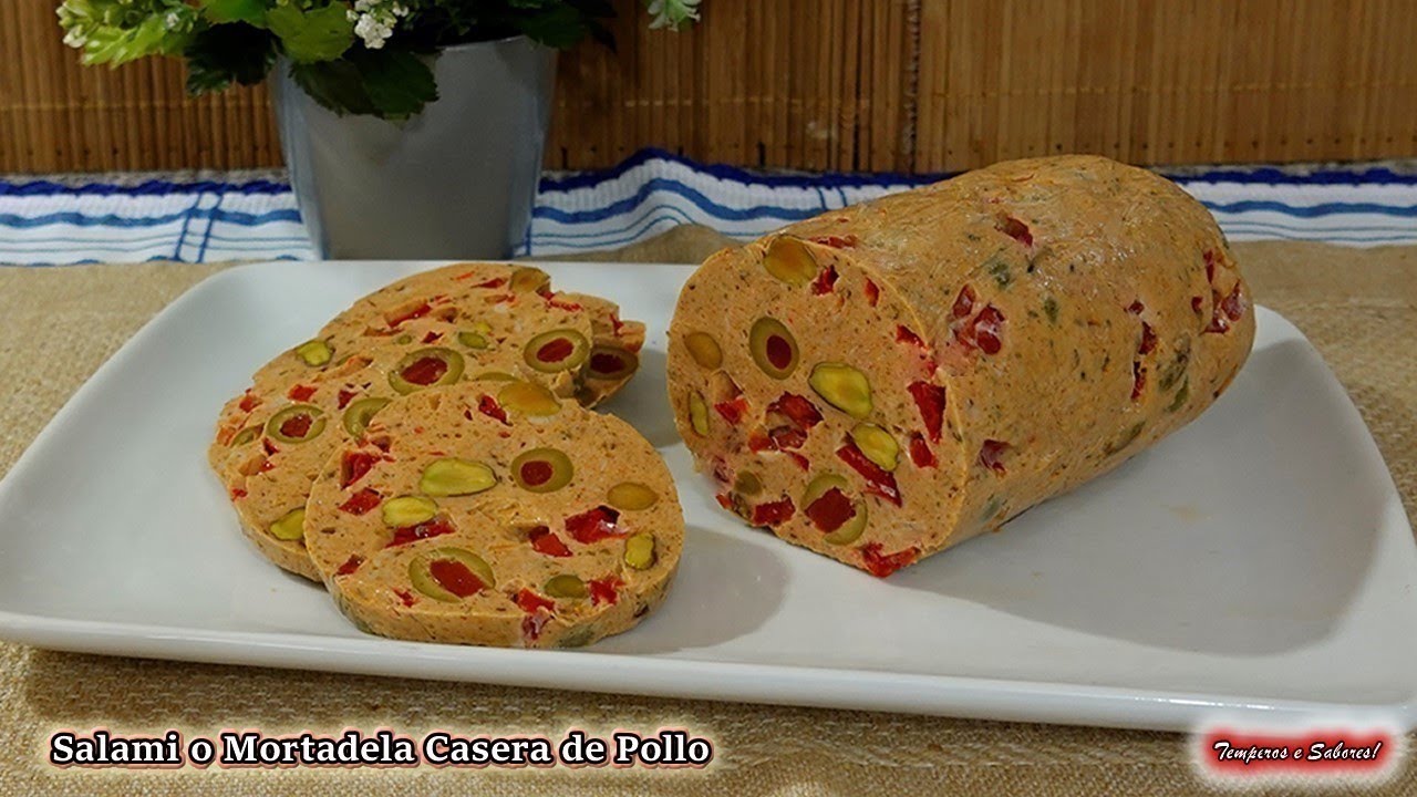 SALAMI O MORTADELA DE POLLO CASERA NATURAL FÁCIL Y DELICIOSA