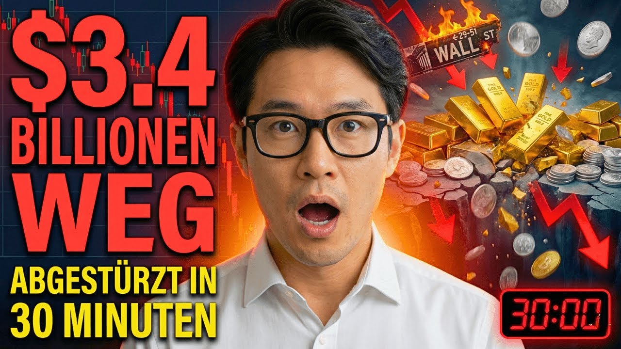 3,4 BILLIONEN $ VERNICHTET: Warum Gold & Silber in 30 Minuten abstürzten (Die Wahrheit)