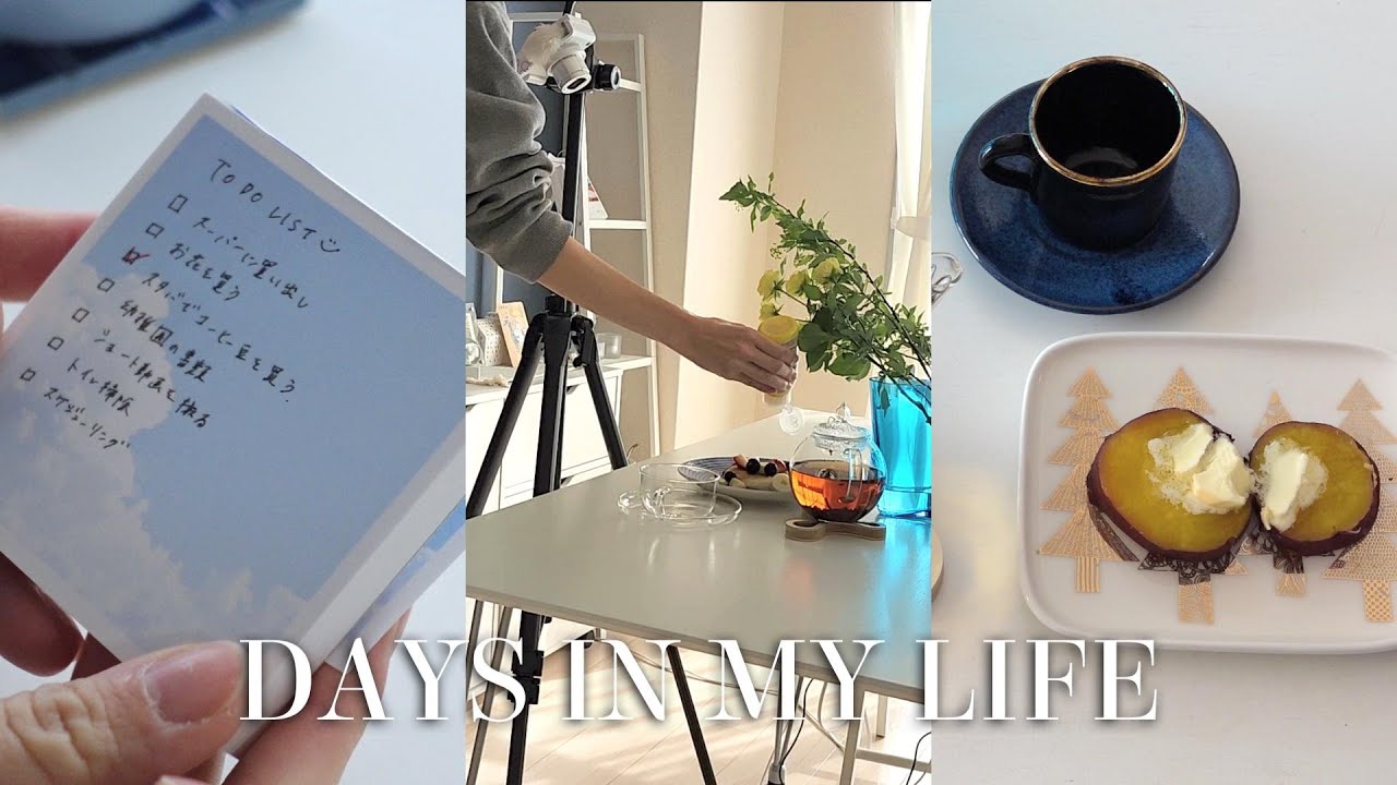 [ days in my life ] 主婦の日常3日間vlog🏠家事も趣味もゆるく取り組む🌼やることリスト作り📄シンプルおやつに癒される🍠