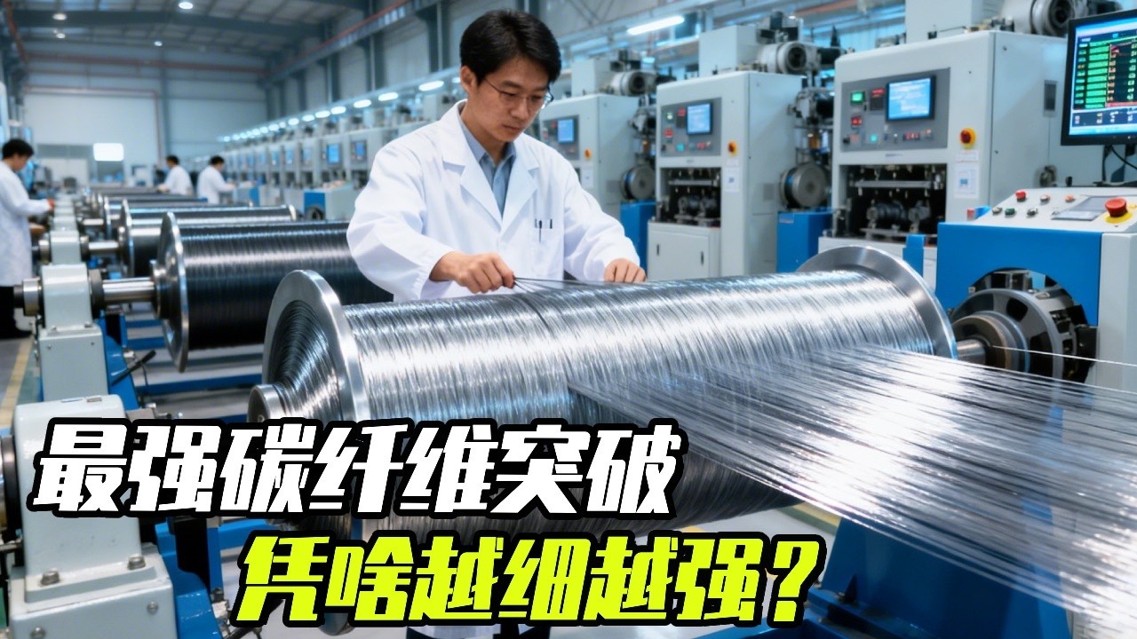 最强碳纤维实现突破，它凭啥越细越强？【科学火箭叔】 #知识前沿派对 #碳纤维 #高端材料 #先进材料 #发明