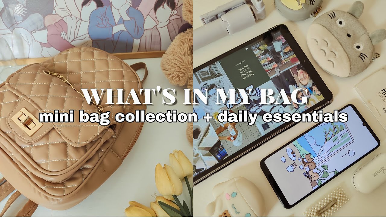 What's in my bag 2024 👜 Daily Essentials + Mini Bag Collection 🌷 Aesthetic Mini Backpack Purse