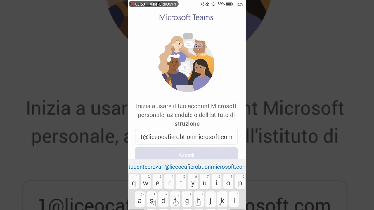 Microsfot Teams Accesso riunione+cambio password per cellulare