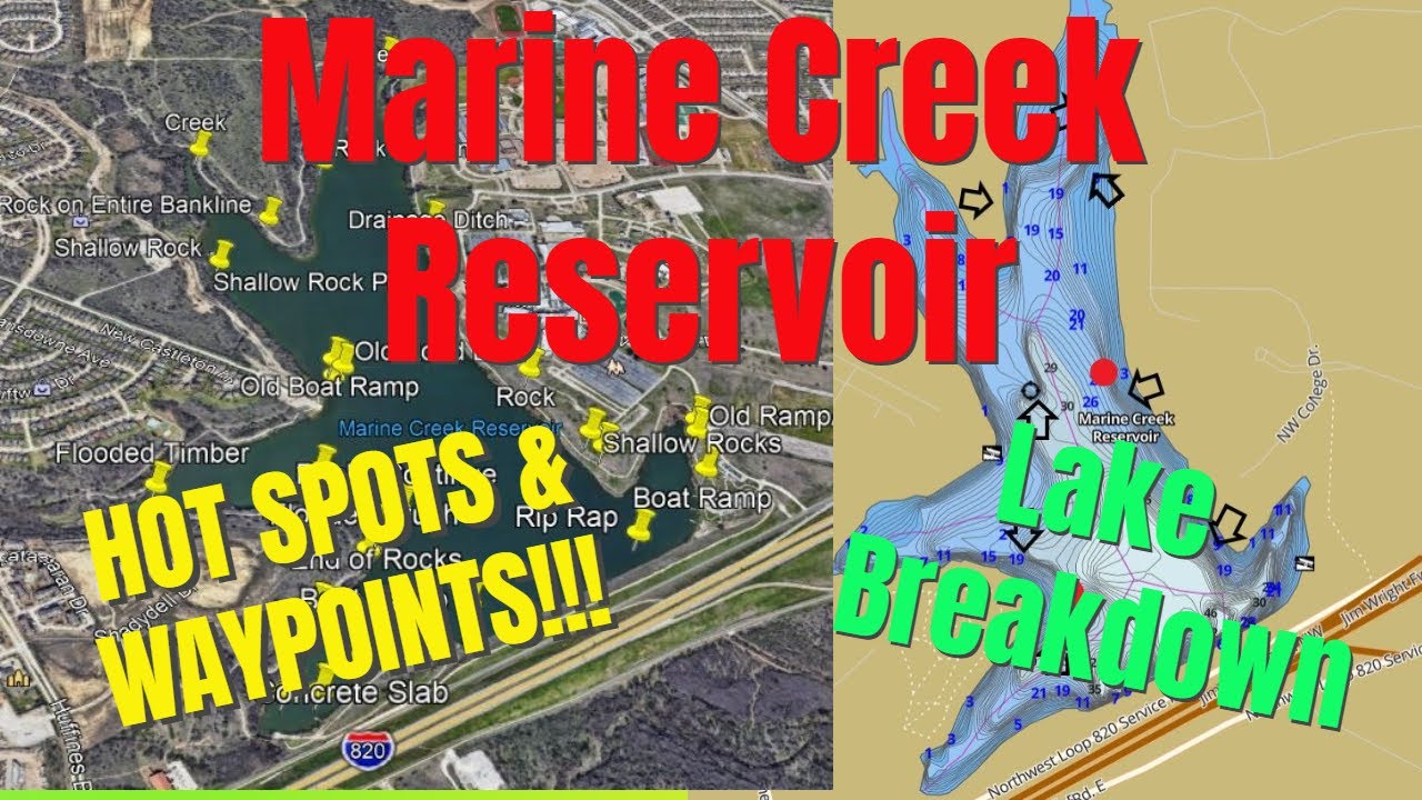 Marine Creek Reservoir LAKE BREAKDOWN *Hot Spots!!* FIND FISH FAST!! - Bass Fishing