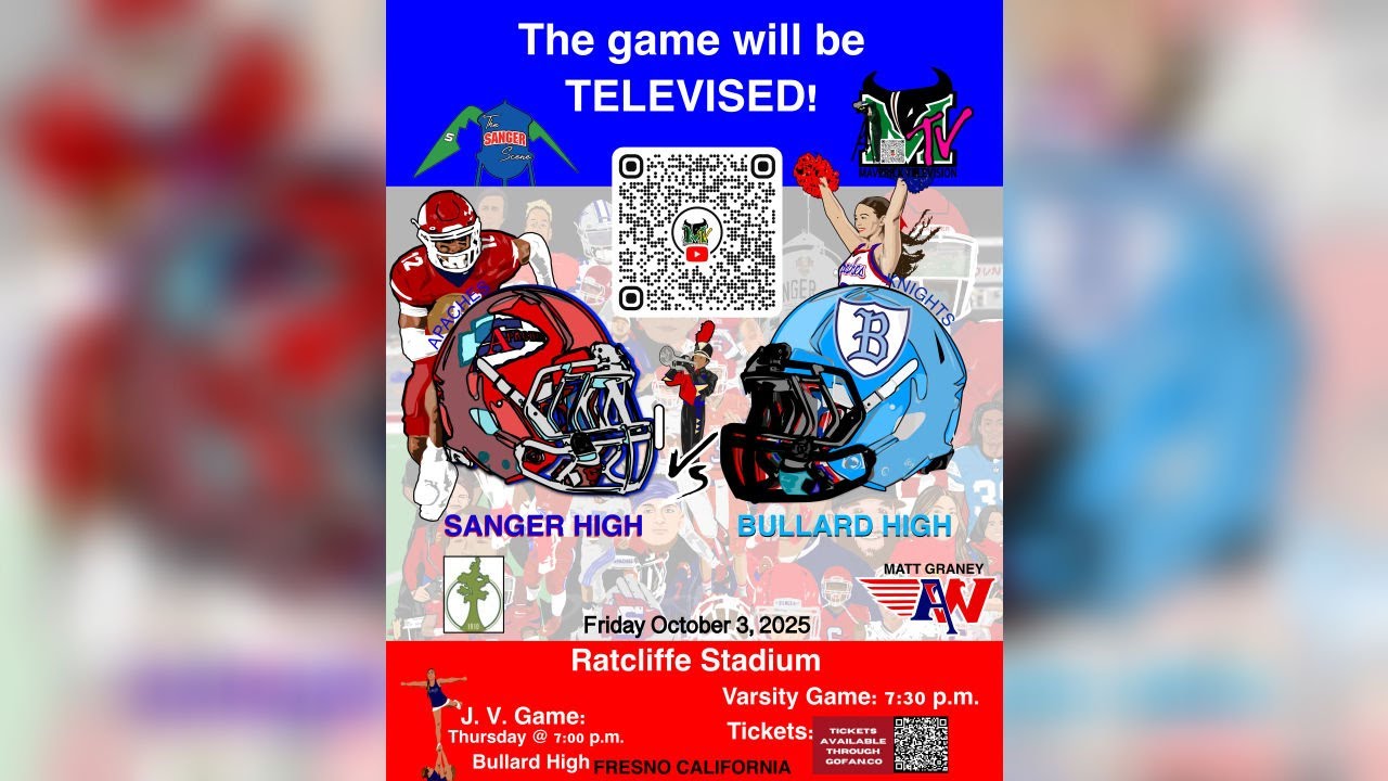 LIVE: Sanger High vs Bullard High | TELEVISED Friday Night Football | MaverickTV Student Broadcast