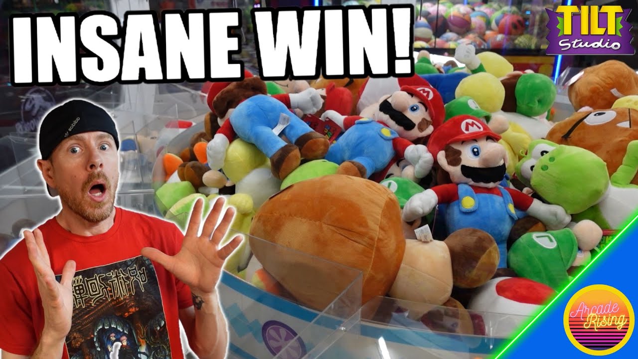 OUR CRAZIEST CLAW MACHINE WIN EVER! Tilt Studio Arcade