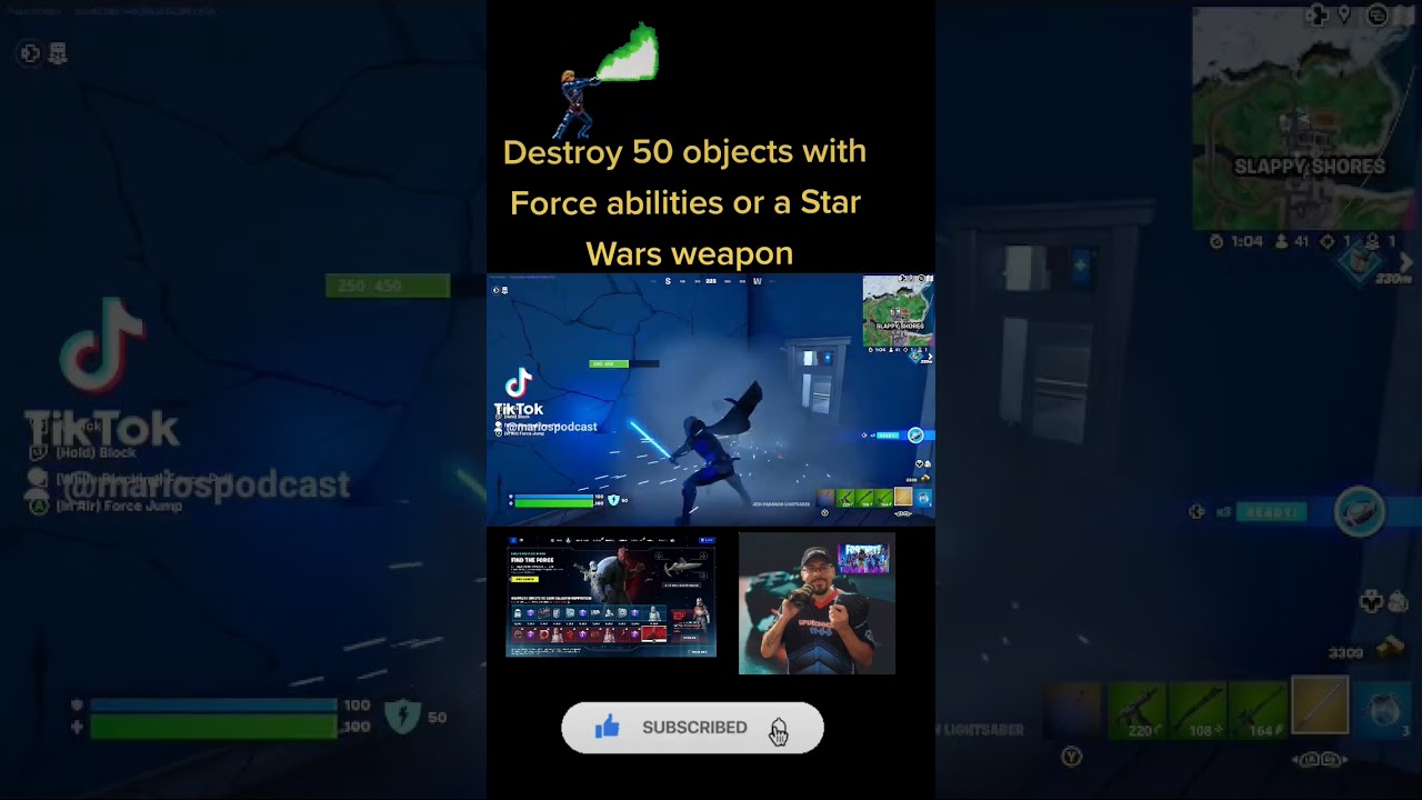 Destroy objects with Force abilities or a Star Wars weapon #chapter4season2 #fortnite #starwars