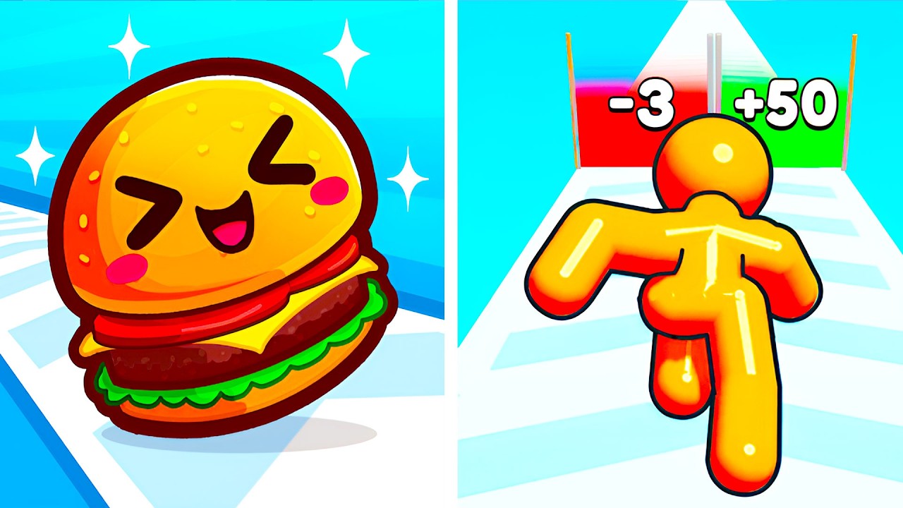 Food Run VS Tall Man Run 🍔🏃‍♂️ All Levels Max Update Walkthrough Mobile NEW Gameplay F6RX