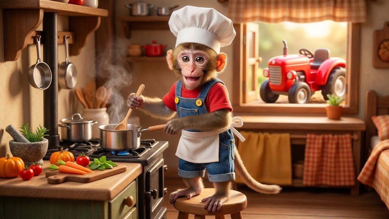 😲🍳 Kitchen Chaos on the Mini Farm?! Monkey NaNa the Master Chef Saves Dinner! 🐒🏡
