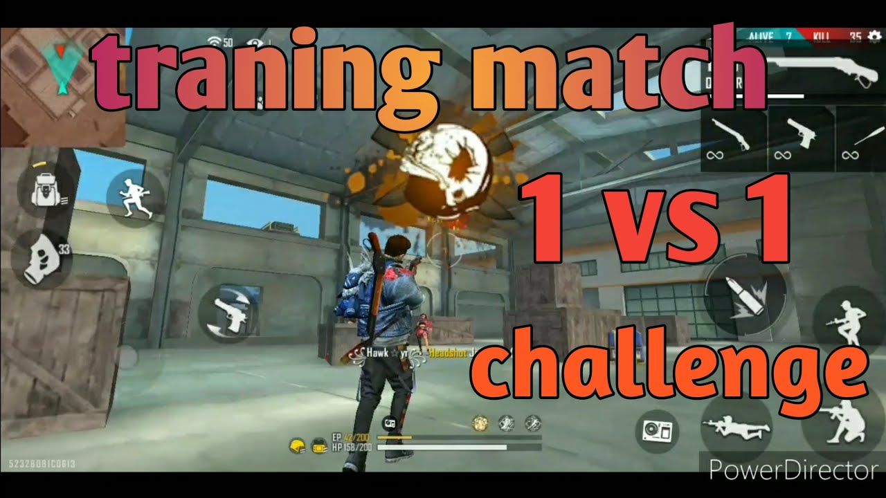 Free fire training 1vs1 challenge// hawk empire