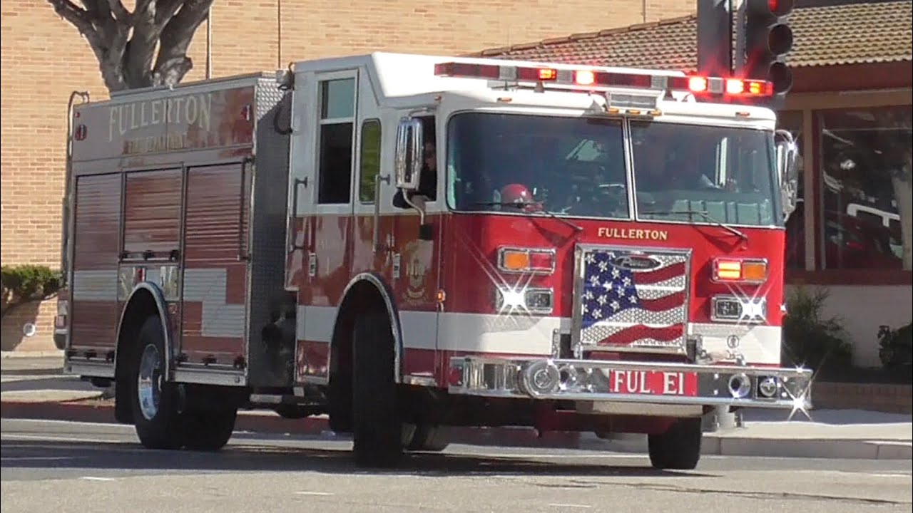 [NEAR MISS] Fullerton Fire Dept. Engine 1 & *New* Ambulance 1 Responding 2/26/2026