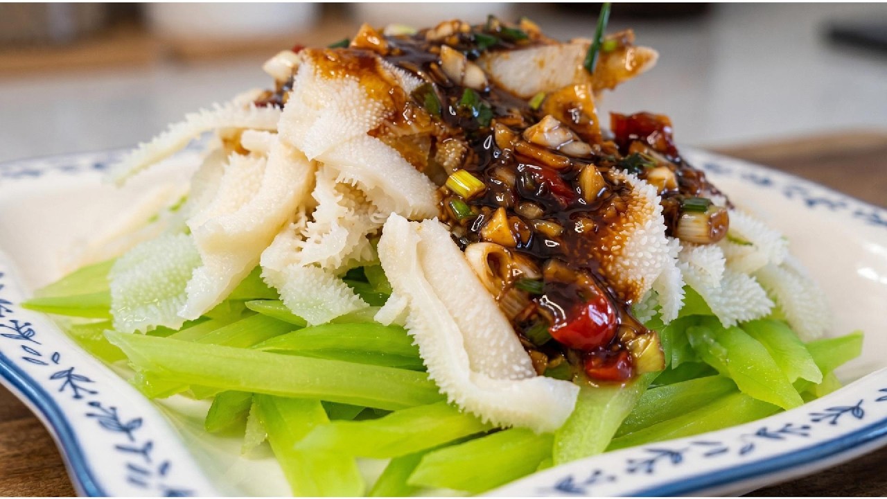 Do you know the different ways to cook beef tripe?试试芥末牛百叶咯，肯定还会再做！#cooking #food #delicious #https