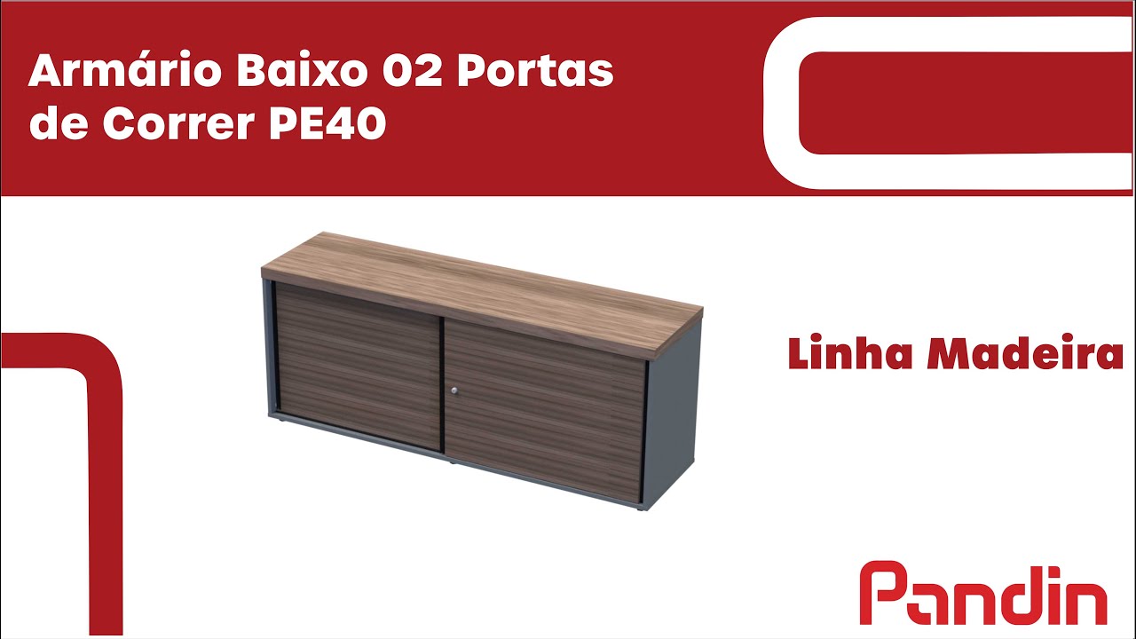 Armário Baixo 02 Portas De Correr PE40