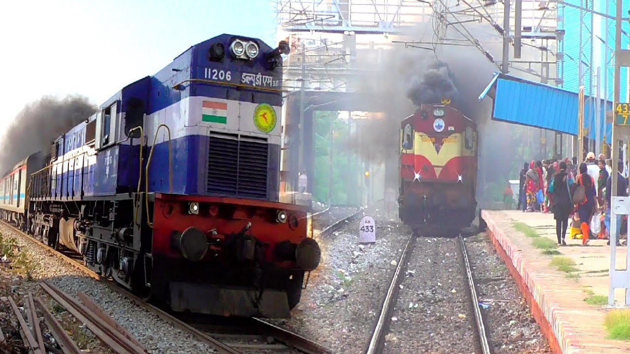 15 IN 1 COMPILATION OF CHUGGING HONKING SMOKING  ALCO DIESEL LOCOMOTIVES | INDIAN RAILWAYS