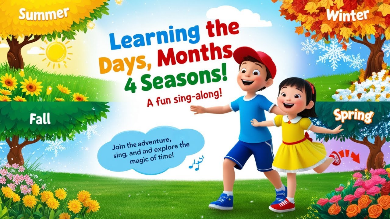 Learn the Days of the Week, Months of the Year & 4 Seasons: Fun Sing-Along Adventure!