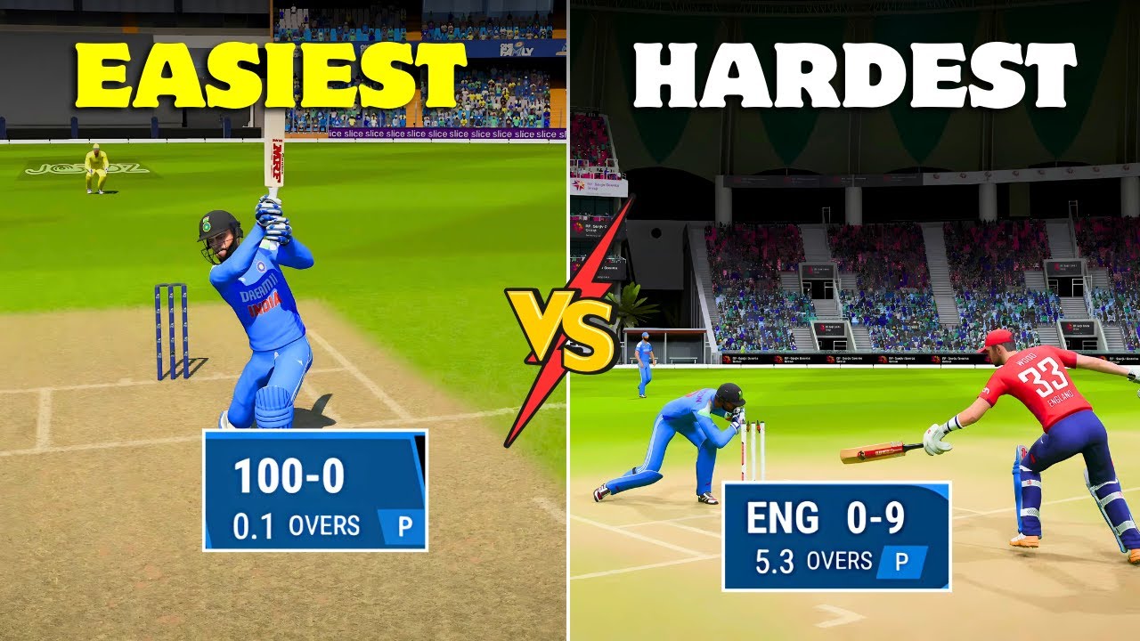 I PLAYED EASIEST VS HARDEST MODE IN CRICKET 24 🤯 | ALL DIFFICULTY MATCH IN CRICKET 24