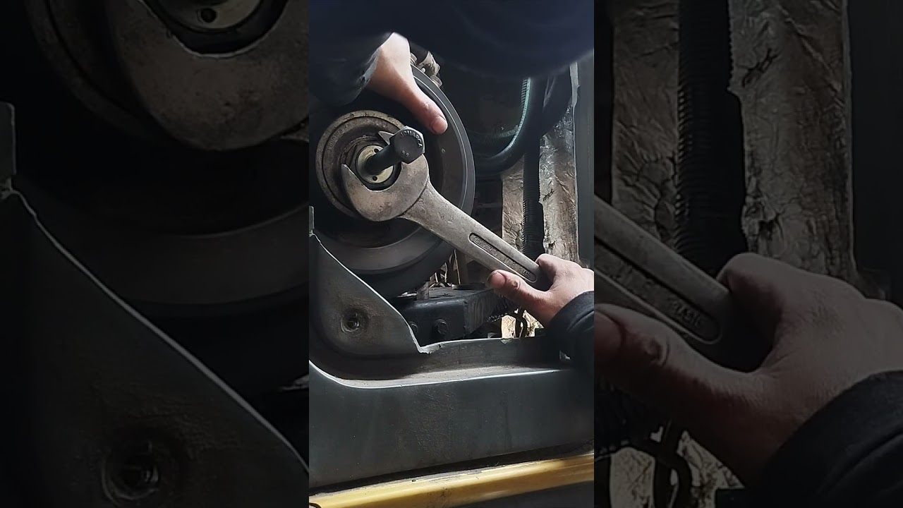 como retirar a polia do compressor do ar-condicionado de ônibus.
