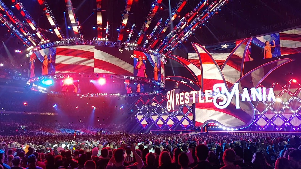 WrestleMania 34 Intro Full Opening Promo & Pyro LIVE