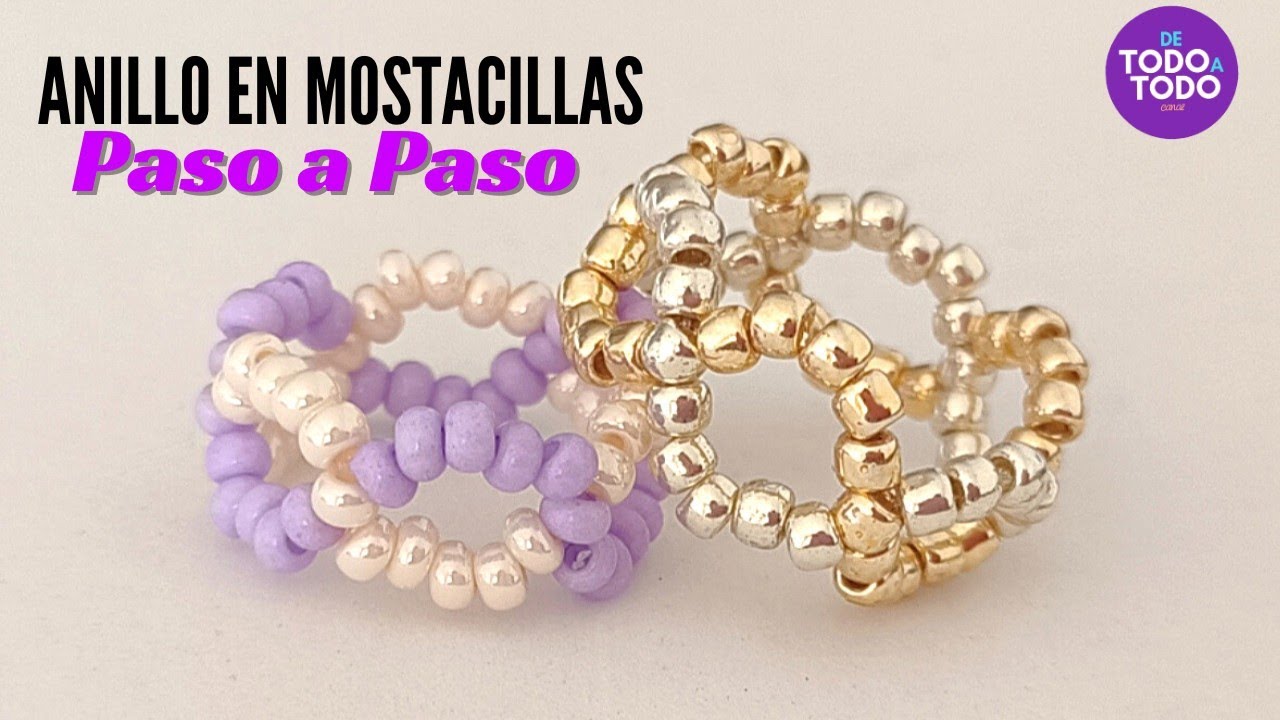 💍Cómo hacer un ANILLO FÁCIL con Mostacillas. 👉PASO a PASO. #anilloconmostacillas