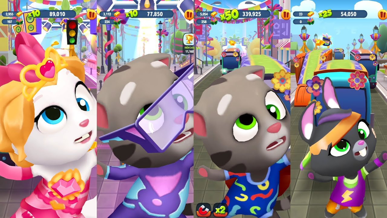 Talking Tom Gold Run - Valentine’s Angela vs Tom Gamer vs Snake off Tom vs Becca