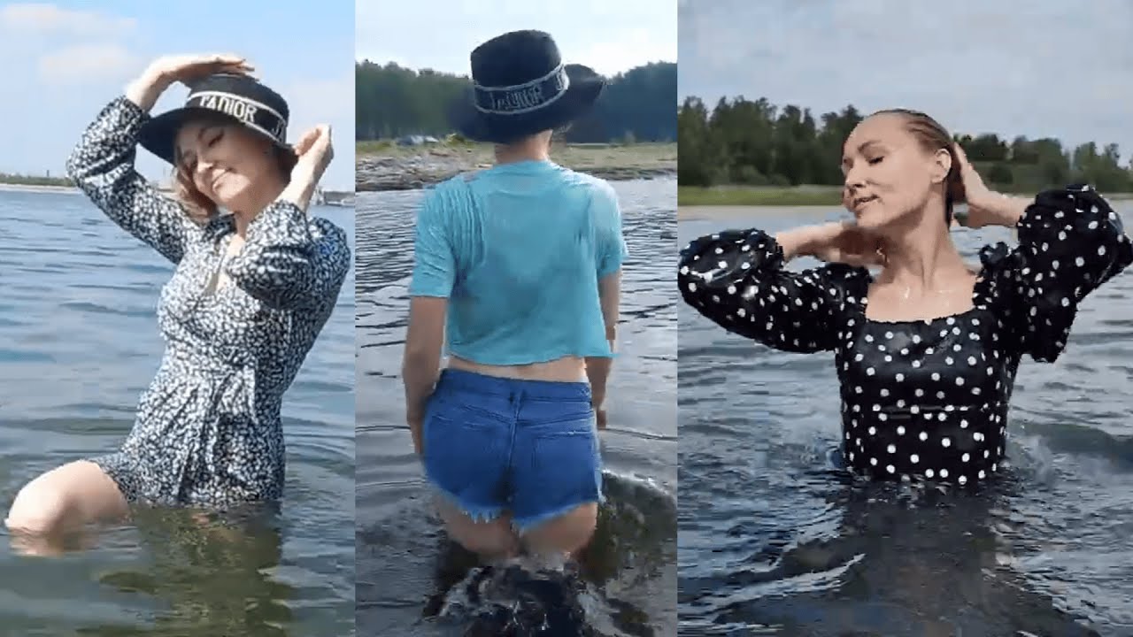 In different outfits and HEELS in the lakes !