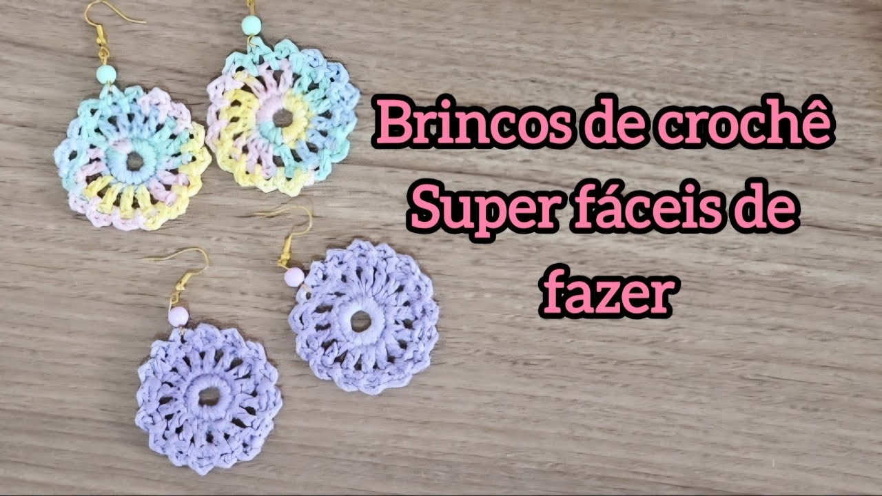 Brincos de crochê fáceis de fazer