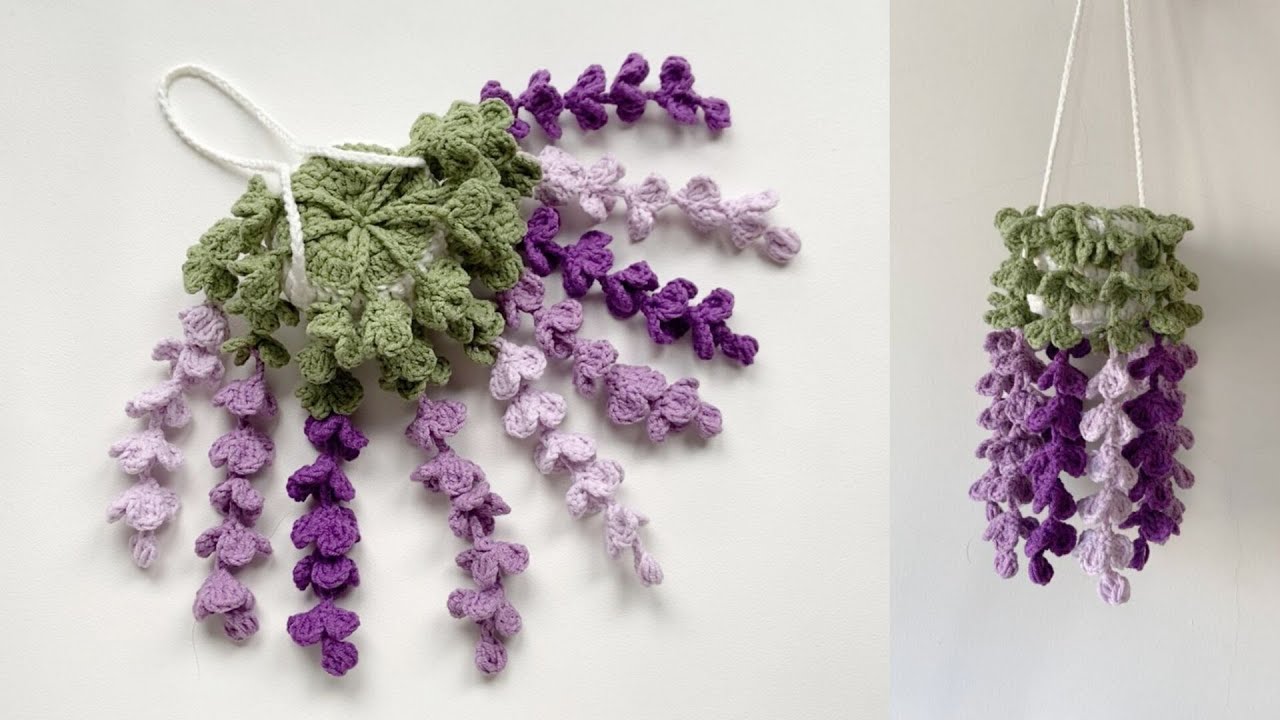 How to Crochet Wisteria Hanging basket | Flower Crochet | Crochet Tutorial
