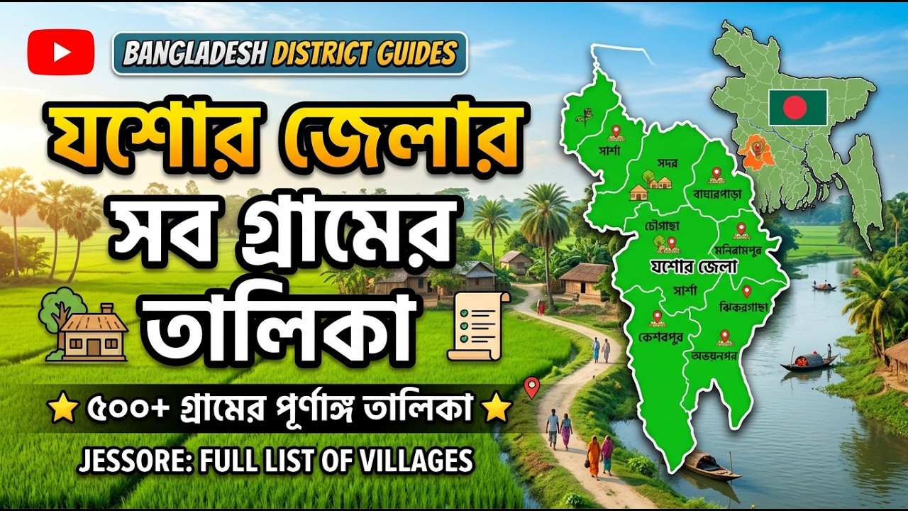 যশোর জেলার গ্রামের তালিকা | যশোরের বিখ্যাত গ্রাম ও গ্রামীণ জীবন #bangladesh #villagelife #jessore