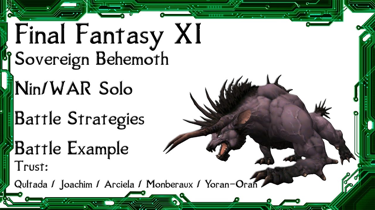 FFXI - Unity Sovereign Behemoth Ninja Solo w/ Trust