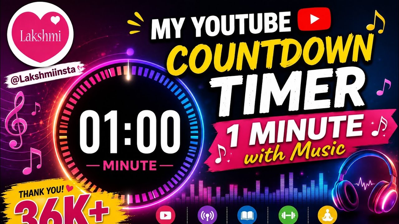 My youTube countdown timer 1 minute with  Music