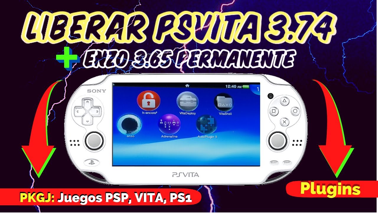 Liberar PSVita 3.74 - Enzo permanente 3.65 - Instalación de plugins - Tienda PKGJ