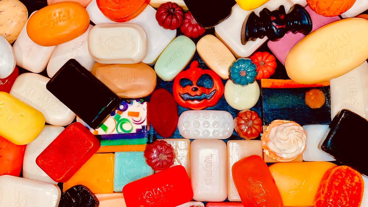 Reversed Unboxing 🧡 ASMR 🍑 Peaches To 🎃 Pumpkins Orange & Black Halloween Themed Soap Haul 🖤