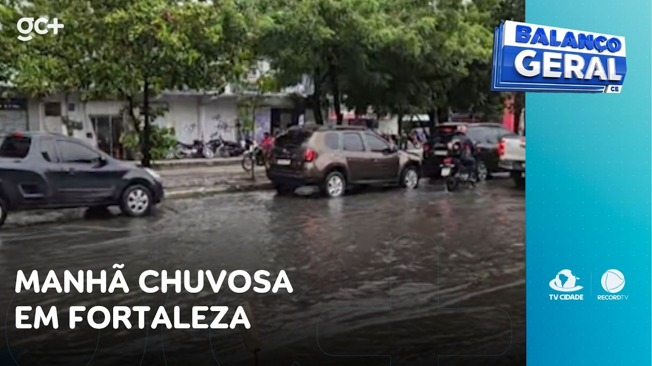 Manhã chuvosa em Fortaleza deixa pontos alagados; Edney Cunha mostra a situação | Balanço Geral CE