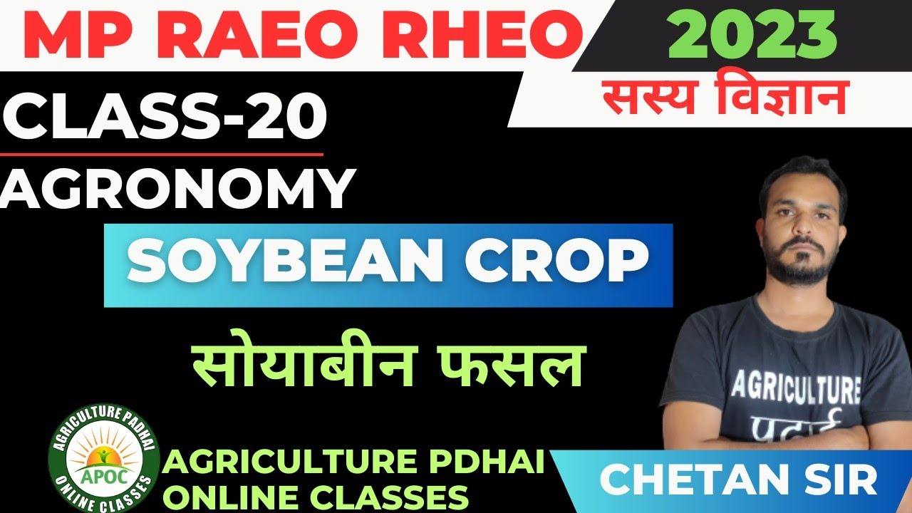Class-20 | Soybean Crop | सोयाबीन | MP RAEO | RHEO | SADO | bBy Chetan Sir