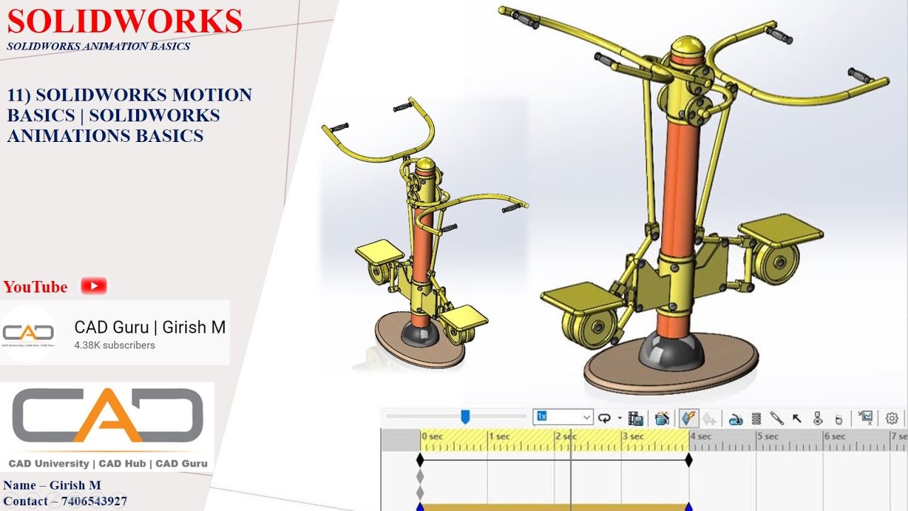 11) SOLIDWORKS Motion Basics | SOLIDWORKS Animations Basics SOLIDWORKS Course