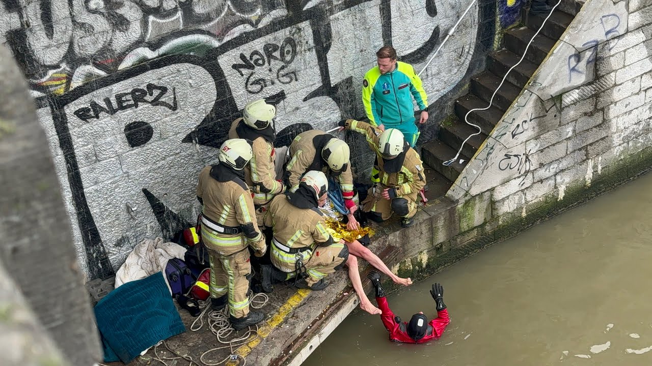 Sauvetage d’un homme tombé dans le canal !