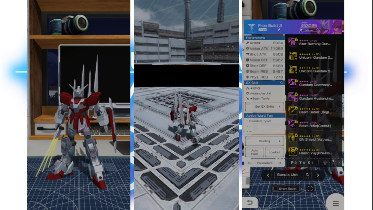 [Custom Build] Gundam Battle : Gunpla Warfare | Unicorn Gundam 03 (phenex)+ Gundam Avalanche