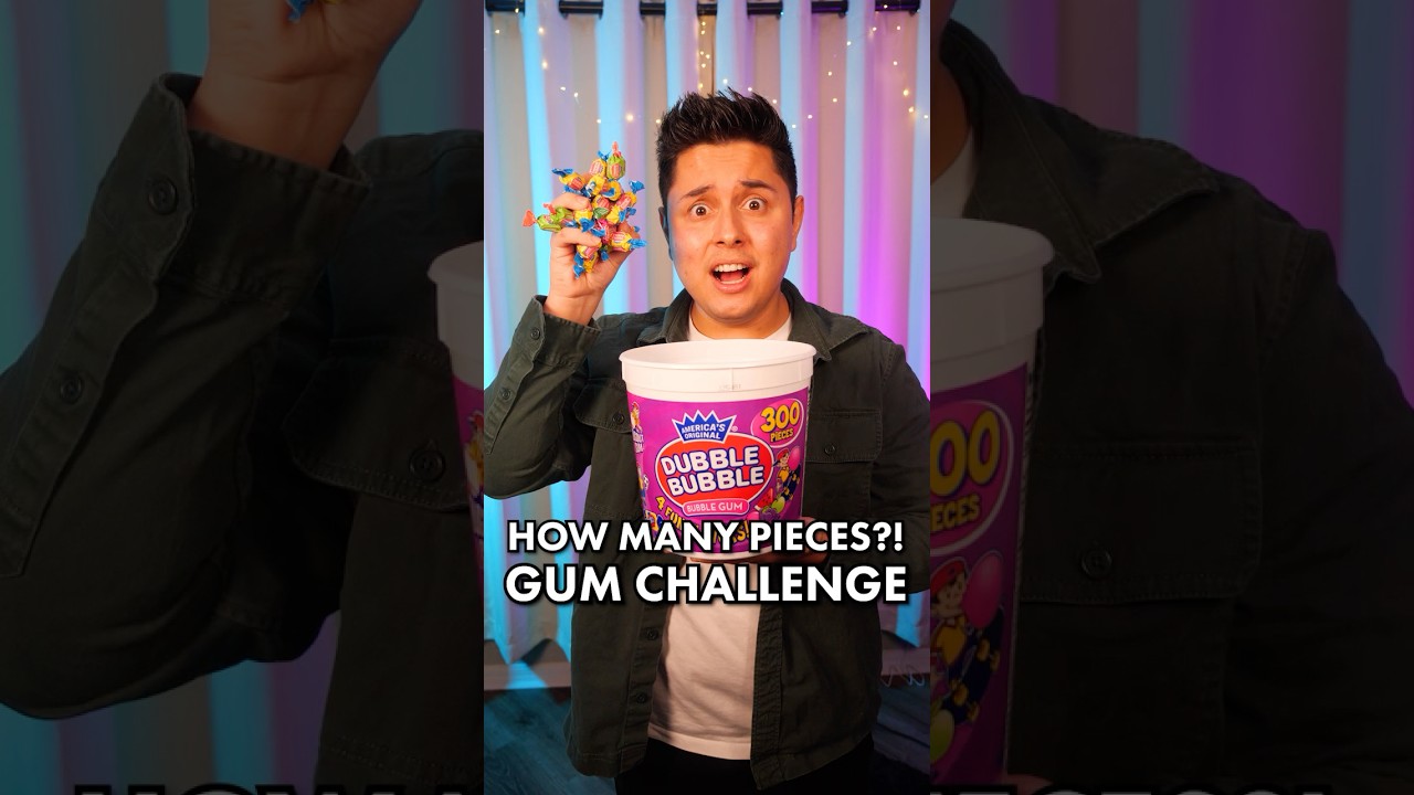 How many pieces of GUM can i chew at once?! 👀 | #ASMR