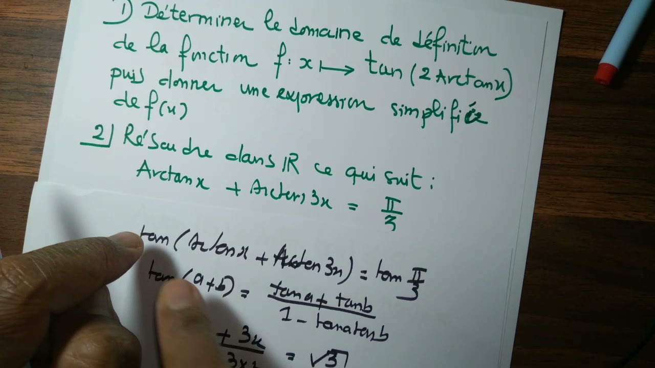 2 bac sm : exercices sur la fonction arctangente (applications page 37 almoufid )