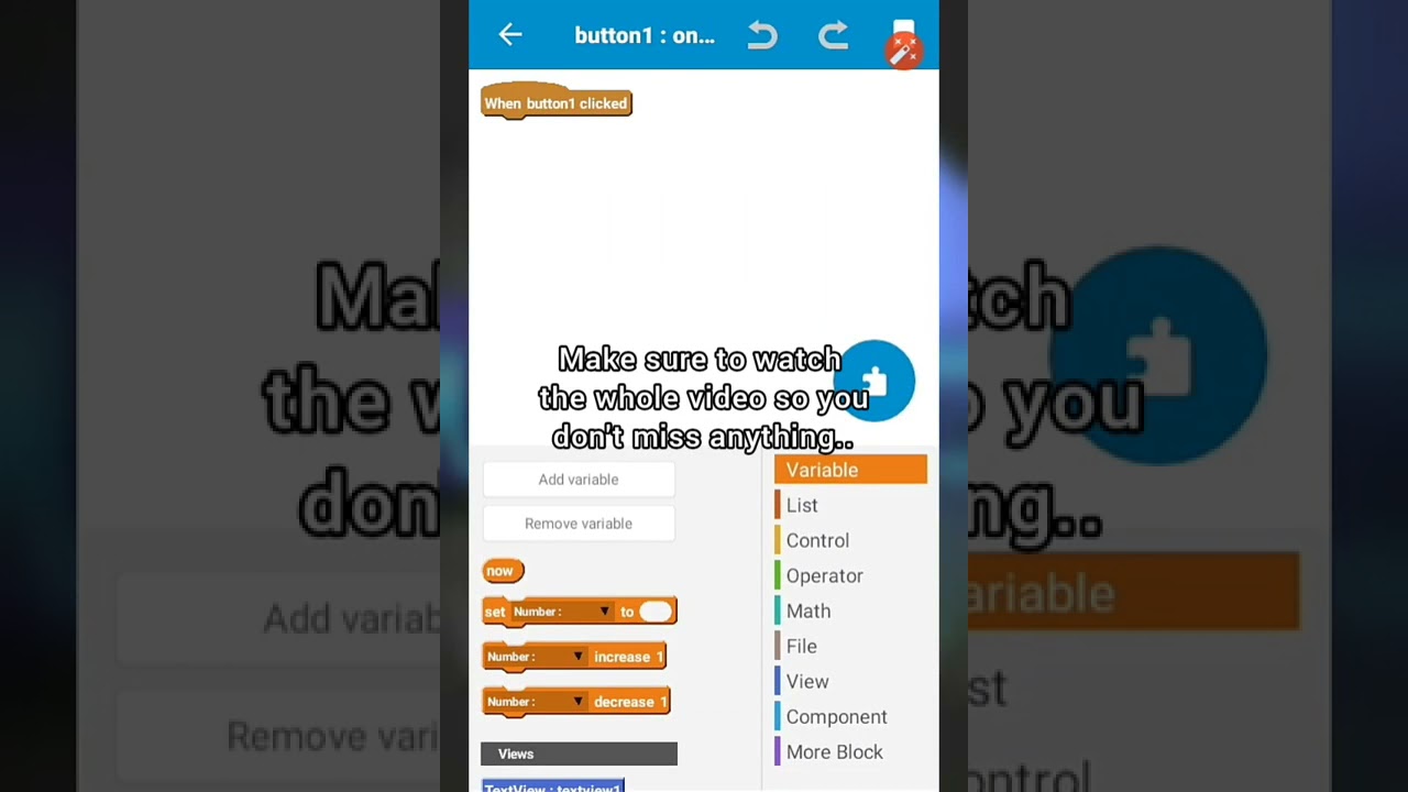 Get Increasing Numbers From A Running Textview Using Sketchware | Duoedge Studios
